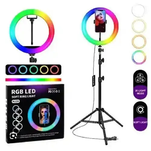 MJ26 10 Inch RGB Led Ring Light With PHONE HOLDER