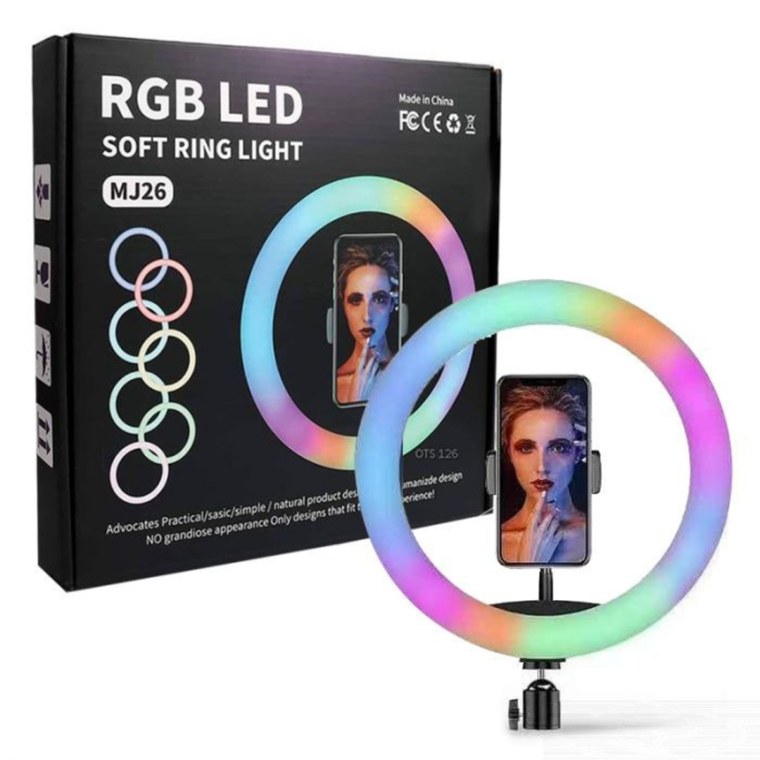 MJ26 10 Inch RGB Led Ring Light With PHONE HOLDER